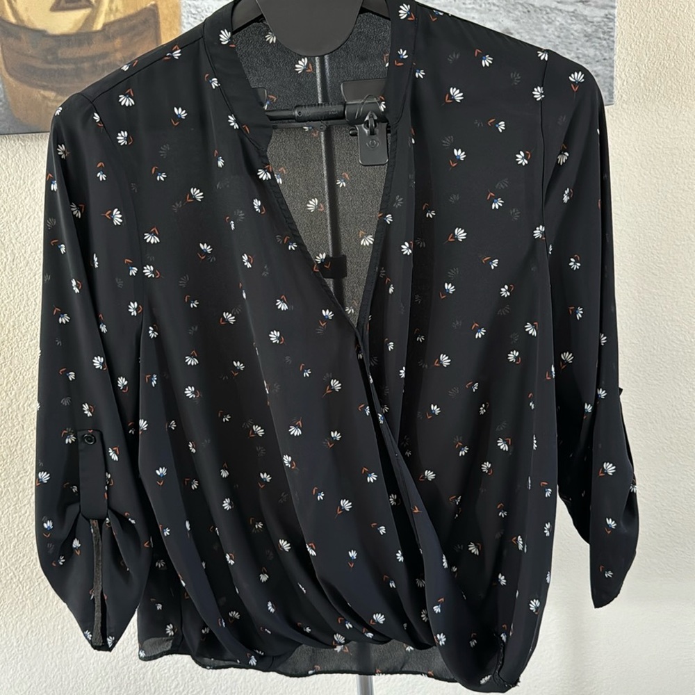 All in Favor Black Floral Blouse